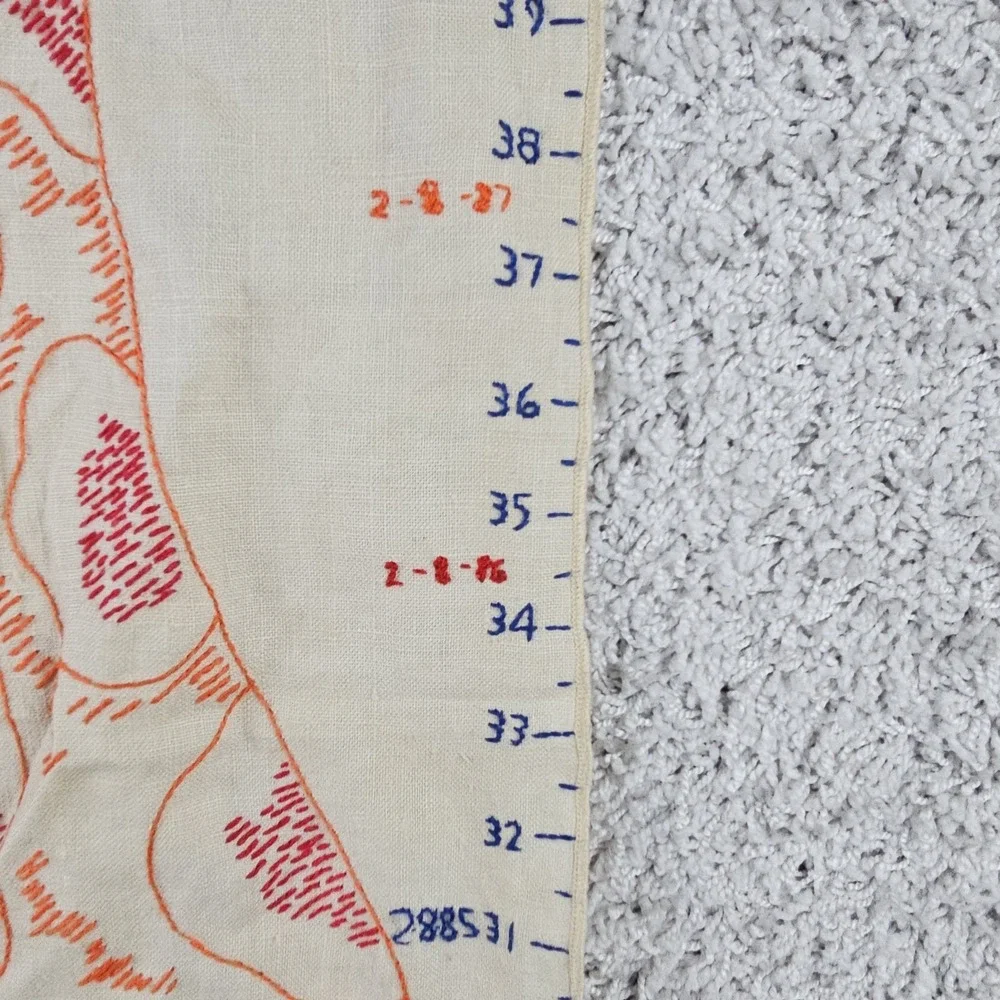 Vintage Wall Hanging Giraffe Flower Growth Chart 80s Used Grandmacore